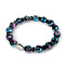 Schwarze Orchidee | 925er Sterlingsilber | Glühwürmchen-Glasblütenarmband